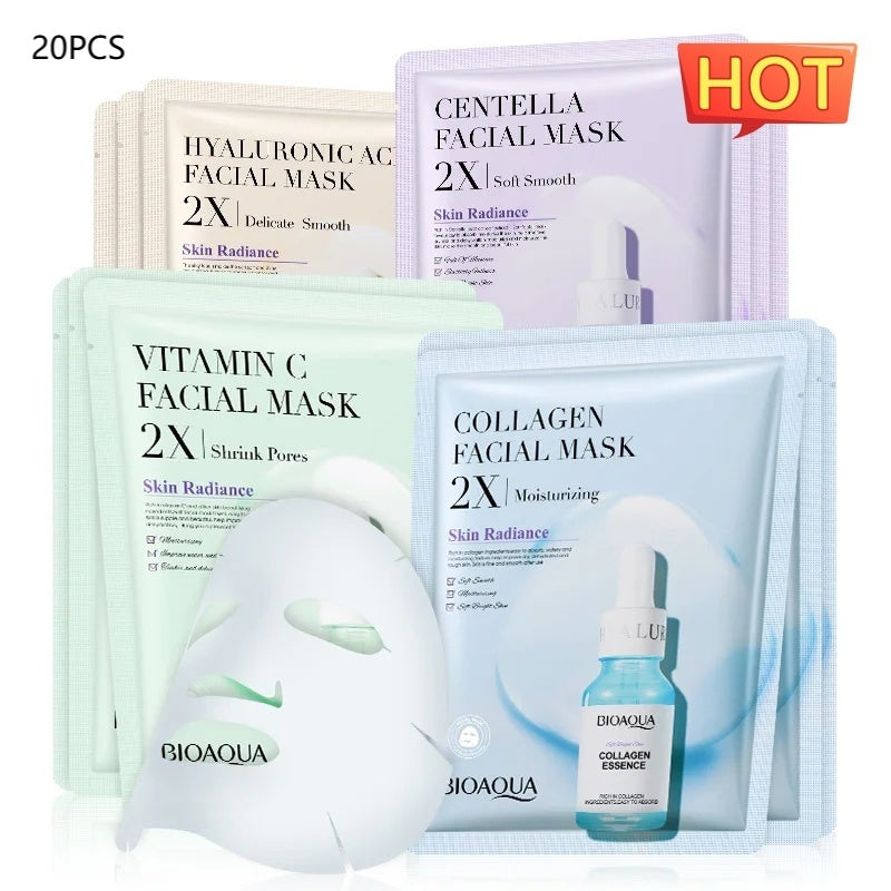 Ensemble des Masques visage hydratant et raffermissant à la Centella asiatica