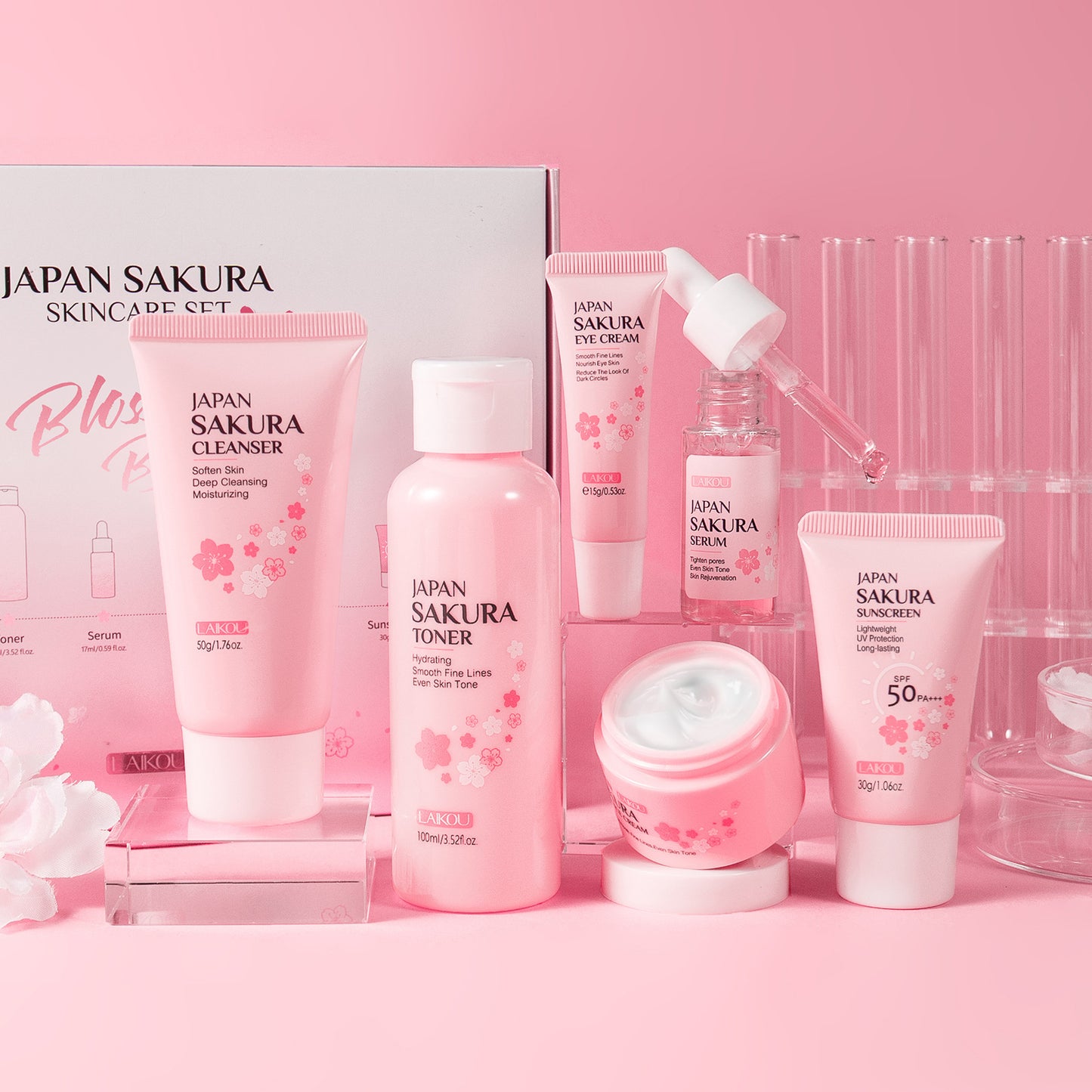 Le Nouveau Sakura Ensemble de soins de la peau aux fleurs de cerisier