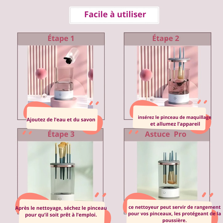 Nettoyeur Électrique de Pinceaux Maquillage